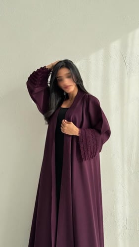 عباية كتان دبل كلوش موف – فخامة التصميم وانسيابية...