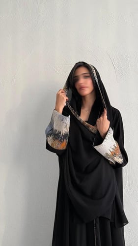 عباية كريب إندونيسي بنص كلوش وتفاصيل جاكار فاخرة –...