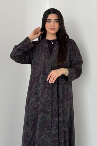 عباية شيفون مبطن – قصة نص كلوش أنيقة موف