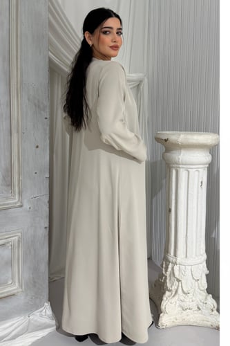 عباية قماش السهم الذهبي قصة بليزر عملية بلمسة راقي...