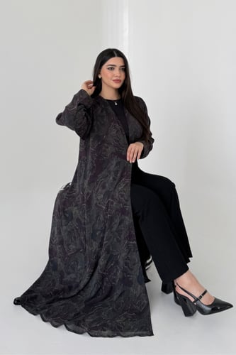 عباية شيفون مبطن – قصة نص كلوش أنيقة موف