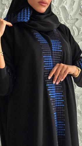 عباية كوبرا مطرزة ك– تصميم نص كلوش بأكمام سترتش