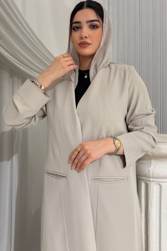 عباية قماش السهم الذهبي قصة بليزر عملية بلمسة راقي...