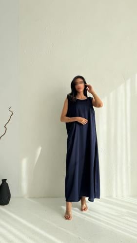 فستان ناعم كحلي 1 –للارتداء تحت العباية