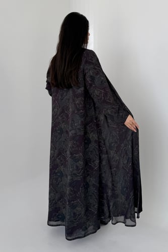 عباية شيفون مبطن – قصة نص كلوش أنيقة موف