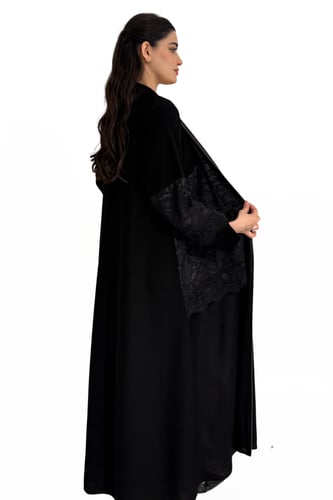 قماش ملكي كوري مع دانتيل القصه نص كلوش