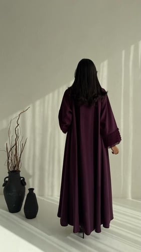 عباية كتان دبل كلوش موف – فخامة التصميم وانسيابية...