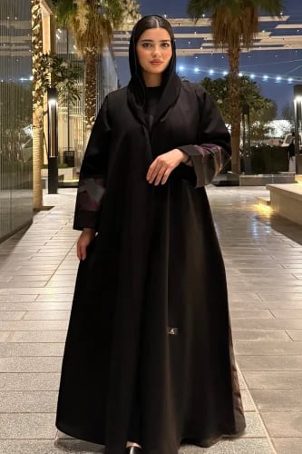 عباية كتان وتفته نص كلوش