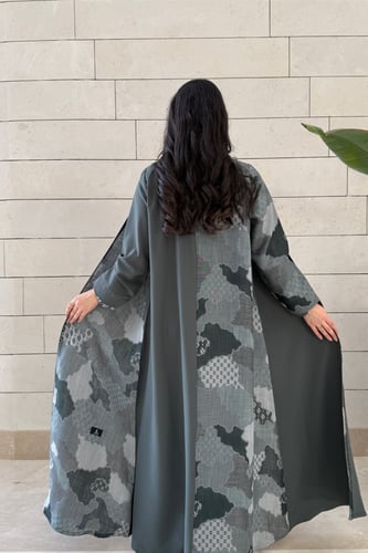 عباية ملونة بقماش روزانا وكشميري هندي زيتي – قصة ن...