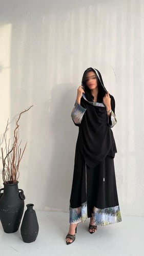 عباية كريب إندونيسي بنص كلوش وتفاصيل جاكار فاخرة –...