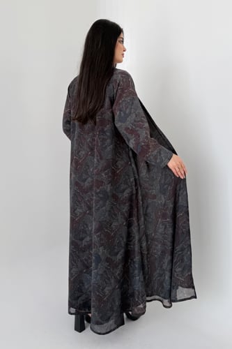 عباية شيفون مبطن – قصة نص كلوش أنيقة عنابي