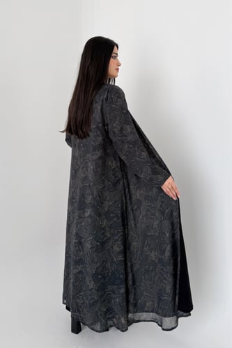 عباية شيفون مبطن – قصة نص كلوش أنيقة زيتي غامق