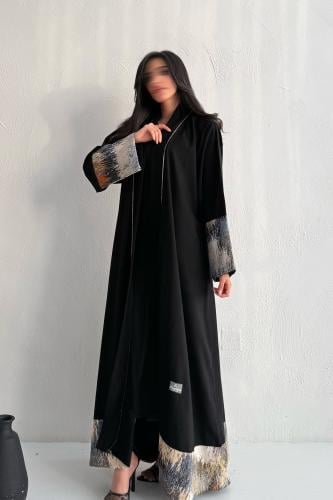 عباية كريب إندونيسي بنص كلوش وتفاصيل جاكار فاخرة –...