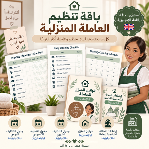 باقة تنظيم العاملة المنزلية_باللغة الإنجليزية