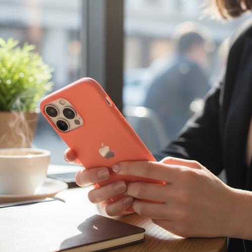 كفر ايفون سيلكون برتقالي