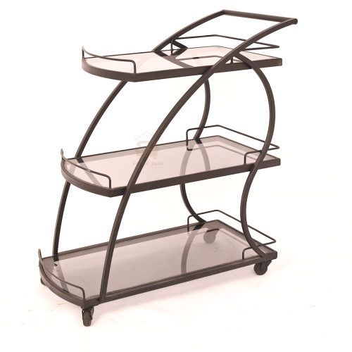 عربة تقديم 4 دور سطح زجاج