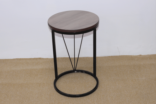 طقم طاولة تقديم مع 4 طاولات خدمة لون اسود وسطح خشب