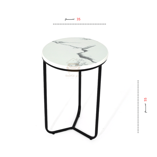 طقم طاولة تقديم مع 4 طاولات خدمة لون اسود سطح خشب