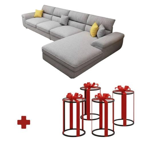 طقم كنب بيج – 300 سم مع هدية 4 طاولات خدمة