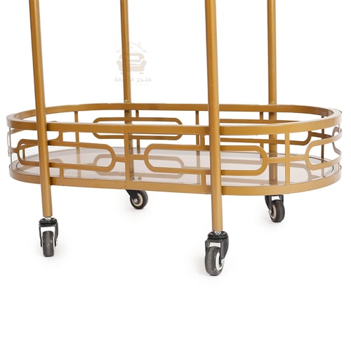 عربية تقديم دورين قص ليزر لون ذهبي مع سطح زجاج بني...