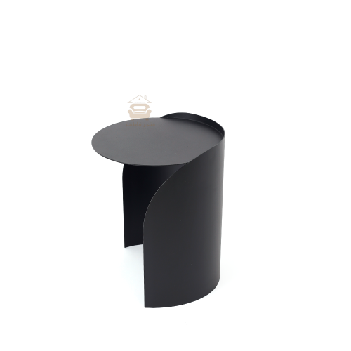 طاولة خدمة شكل دائري حديد كامل لون أسود