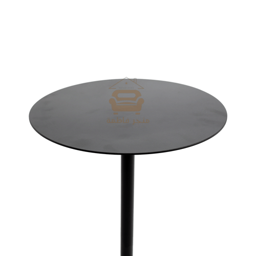 طاولة خدمة قاعدة دائرية حديد لون أسود وسطح حديد أس...