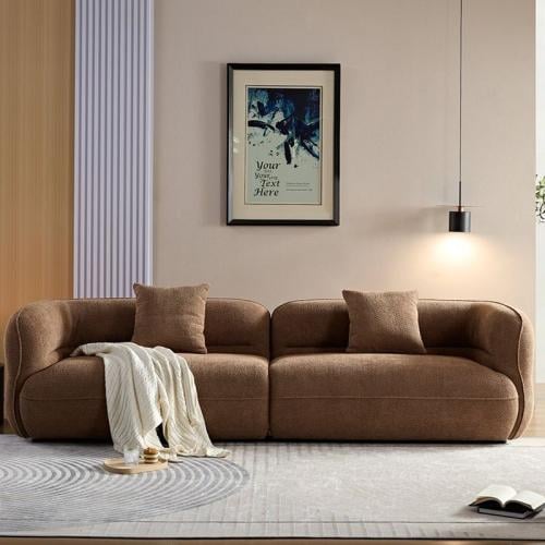 كنبة ماوتن – 220 سم – بني فاتح – (قطعتين)