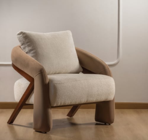 طقم كنب مودرن بوكليه – أوف وايت (6قطع)