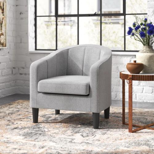 كرسي استرخاء – قماش كتان – رمادي – 95 سم