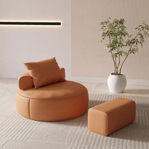 كنبة مع بوف 100 سم باللون البرتقالي