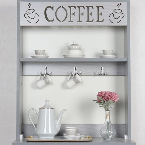 ركن قهوة أبيض وخشبي عصري