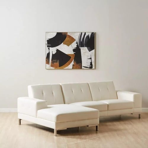 كنبة ركنية يسار 3 مقاعد جلد صناعي