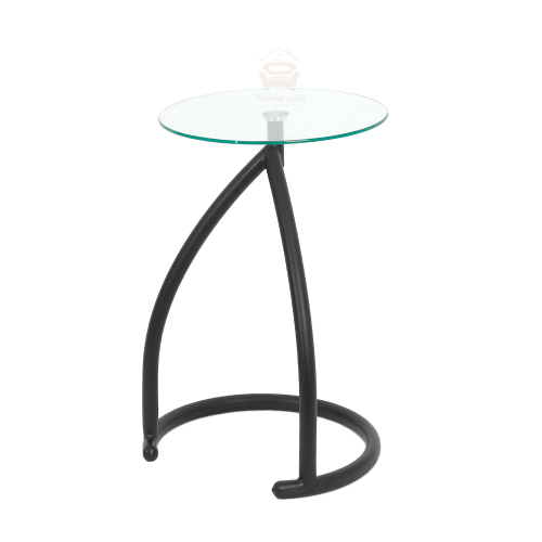 طاولة خدمة شكل دائري انيق جدا مع سطح زجاج