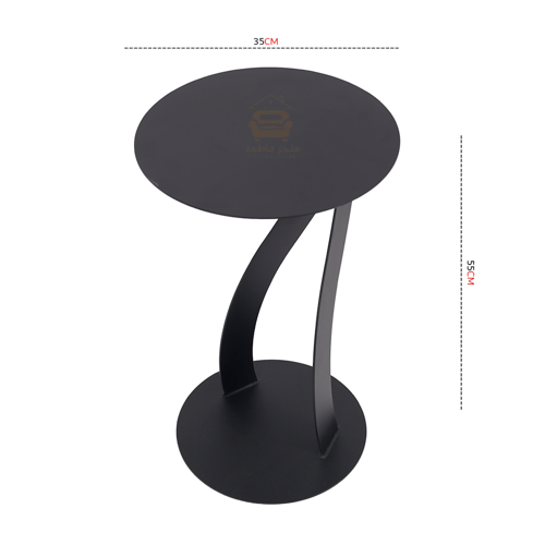 طاولة خدمة شكل دائري لون القاعدة والسطح حديد لون أ...