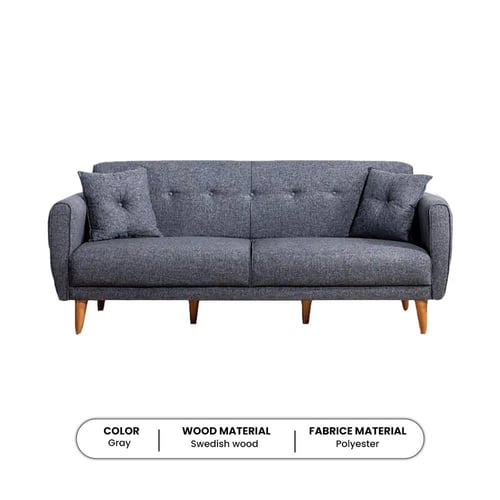 كنبة مقعدين 220*85*85سم - رمادي -