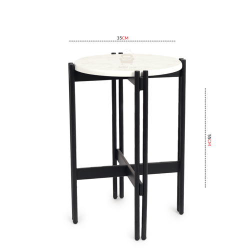 طاولة جانبية قواعد حديد لون أسود