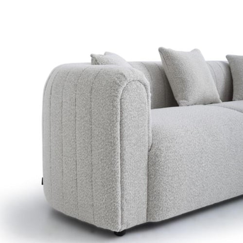 كنبة ثلاثه مقاعد لون رمادي 224*76*91