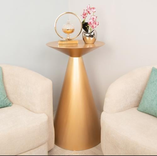 طاولة جانبية حديد بالكامل لون ذهبي