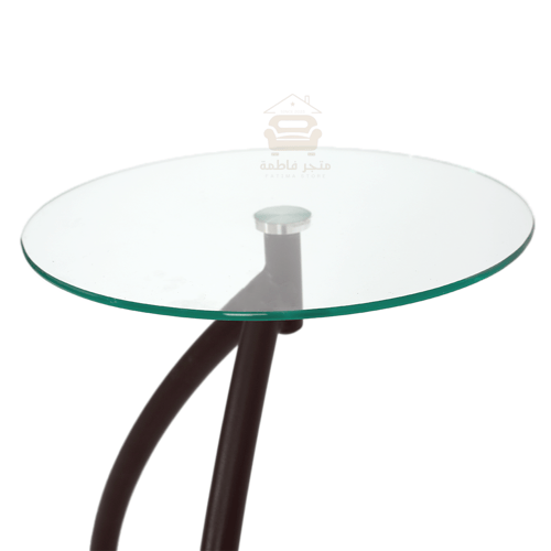 طاولة خدمة شكل دائري انيق جدا مع سطح زجاج