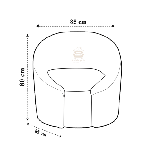 كرسي رمادي لغرفه المعيشه 85*80*85