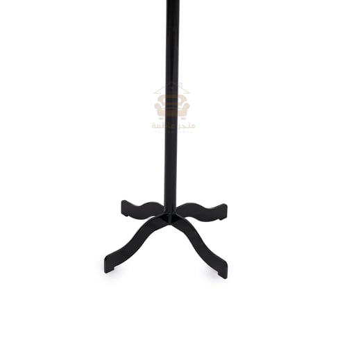 طاولة خدمة بتصميم عصري لون اسود وسطح زجاج اسود