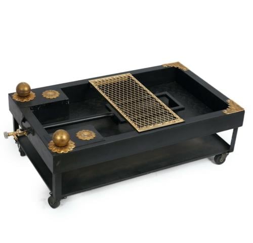 منقل غاز ارضي مع كفر لون اسود وذهبي