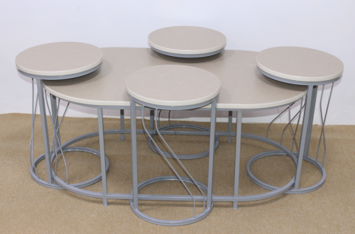 طقم طاولات بيضاوي 5 قطع