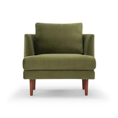 كرسي استرخاء – قماش مخمل – أخضر زيتي – 100 سم