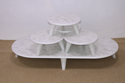 طقم طاولة ارضي 5 قطعه بيضاوي