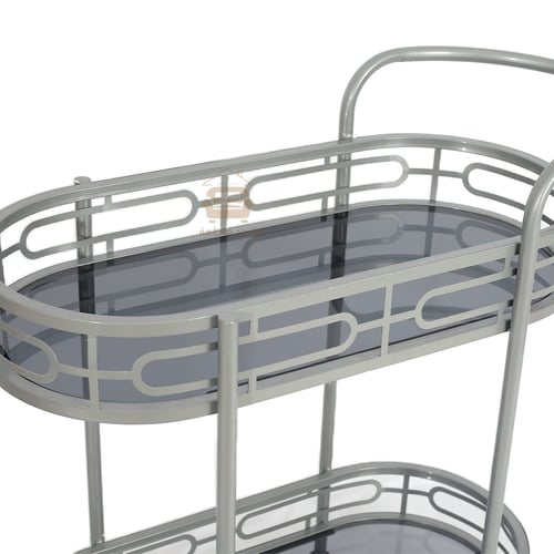 عربية تقديم دورين قص ليزر لون فضي لون سطح زجاج اسو...