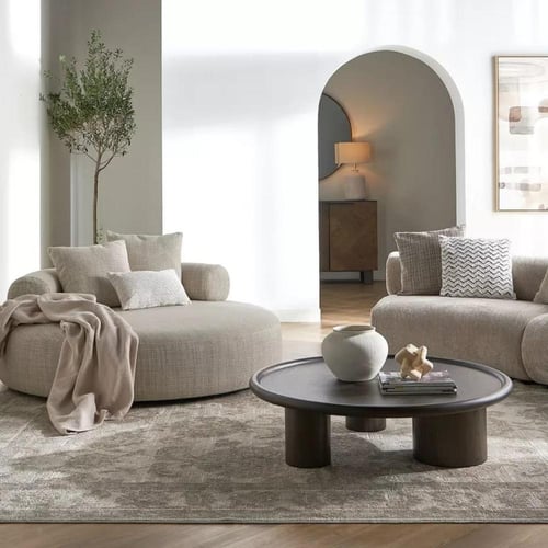 كنبة قماش بمقعدين