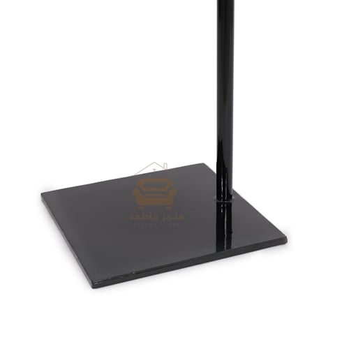 طاولة خدمة قاعدة حديد لون أسود وسطح زجاج لون بني