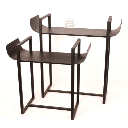 طاولة مدخل معدن كامل لون اسود 2 حبة طقم