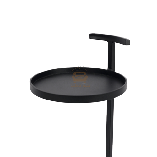 طاولة خدمة معدن كامل حديد لون أسود مع مسكة يد